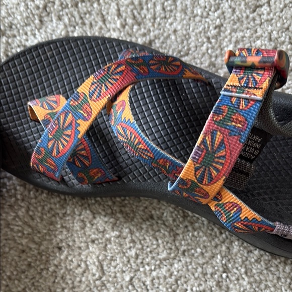 Chaco Black and Orange Sandals with Adjustable Straps - Picture 5 of 5